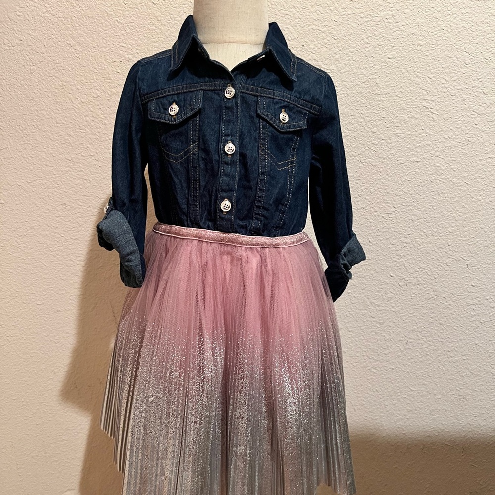 Lilt Dark Denim Jacket with Pink Heart Logo
